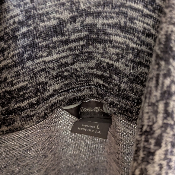 Eddie Bauer Navy Blue and White Cowl Neck Sweater - Picture 3 of 3